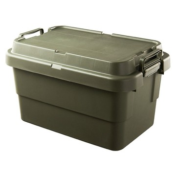 ONE HOUSE 二代平蓋耐重收納箱 50L LM-Q200-B2  軍綠色  1個  60.5 x 40 x 37cm