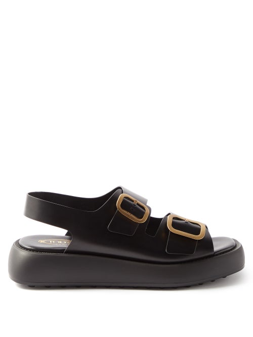 Tod's - Leather Flatform Sandals - Womens - Black