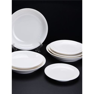 德化高端白瓷精品羊脂玉瓷餐具家用菜盤餐盤骨盤深盤淺盤高檔禮品