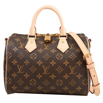 LV M46977 Speedy Bandoulière 經典老花手提/斜背兩用波士頓包 25CM(附鎖組)