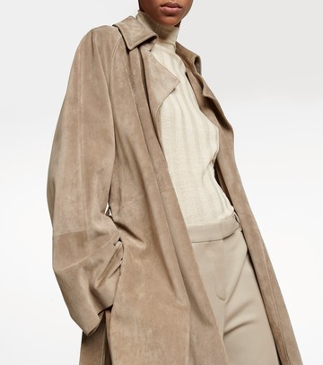 The Row Poseidone suede coat