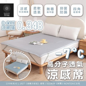 冰冰涼感床蓆(涼墊)高分子透氣涼蓆 Q-MAX值0.348 抗夏涼寢 3尺單人/單人加大/雙人/加大/特大【日日大家居】