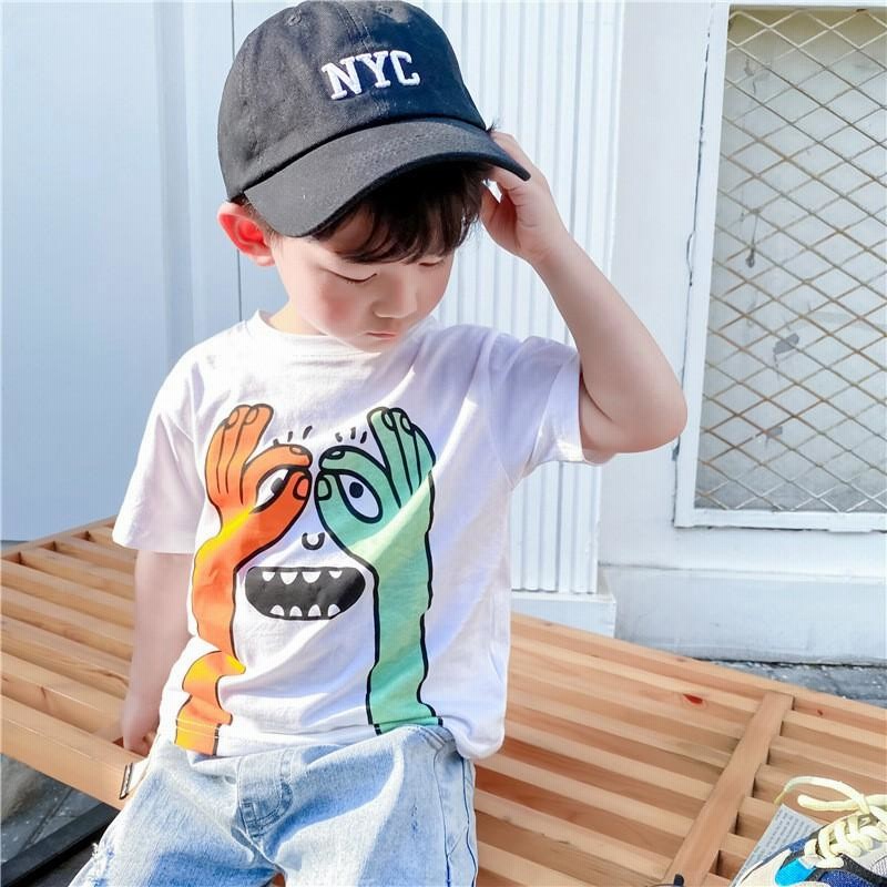 Tシャツ 半袖 キッズ 子供用 男の子 女の子 カットソー トップス ロゴ プリント イラスト クルーネック ホワイト 通販 Lineポイント最大get Lineショッピング