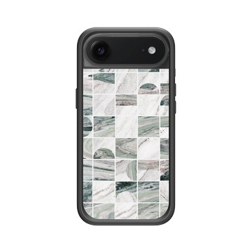 iPhone Air Mod NX -邊框背蓋組合 (相機按鈕) 黑 - 石紋與渲染 / Marble & Dreamy Gradient - 冰原