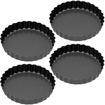 《KitchenCraft》不沾活動派盤4入-9.5cm-- 點心烤模