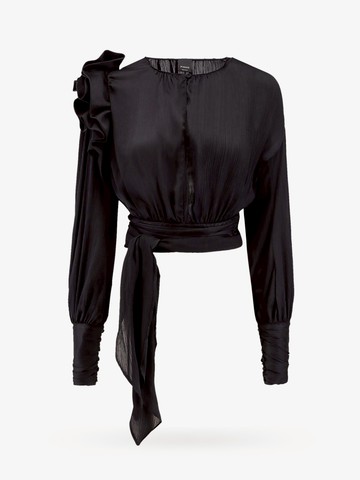 Satin top with frontal sash - PINKO - gender_Woman
