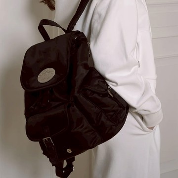 韓國 Lotsyou 空氣感澎澎後背包 霧黑 大