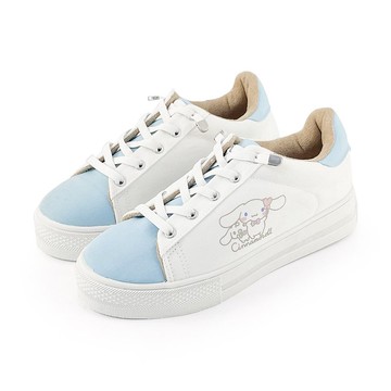 大耳狗喜拿 萌臉系列毛絨立體耳朵平底休閒鞋樂福鞋懶人鞋-小白鞋