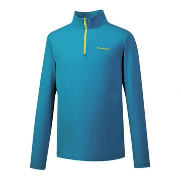 【【蘋果戶外】】山林 42P07 75 藍【男款】半門襟快熱保暖上衣 刷毛衣保暖衣中層衣運動上衣 Mountneer 秋冬