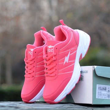 2025春秋女運動鞋軟底休閑鞋皮面防水鞋系帶跑步鞋百搭旅游鞋潮鞋