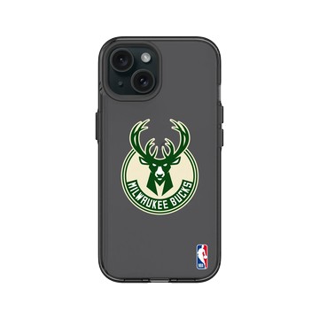 iPhone 15 Clear 酷墨灰 - NBA - Logo-密爾瓦基公鹿 Milwaukee Bucks