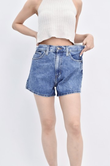 (XL) the high waist short高腰丹寧牛仔棉質純棉藍色短褲