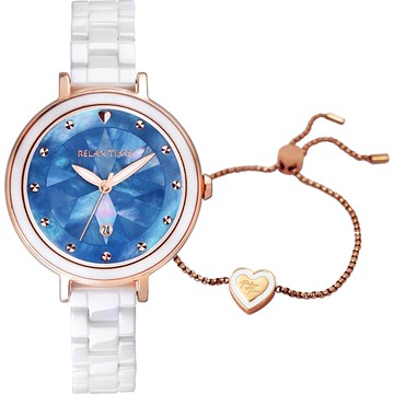 【加碼送愛心手鍊】RELAX TIME極光系列Aurora陶瓷腕錶RT-92-6