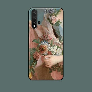 小白繪適用華為nova9pro/876se/2plus/3i/4e/5z手機殼花朵女孩軟