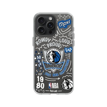 iPhone 15 Pro Max Clear 透明 - NBA - 塗鴉系列-達拉斯獨行俠 Dallas Mavericks - Graffiti