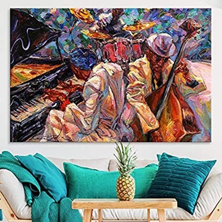 Abstract Jazz Wall Art Canvas Print Afro American American Art Jazz Art