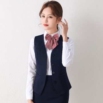 職業馬甲套裝女工服正裝酒店前臺服務員工裝馬夾坎肩背心工作服冬