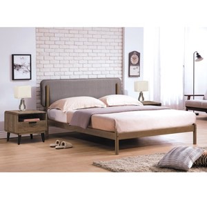 羅德北歐淺胡桃6尺皮面床台