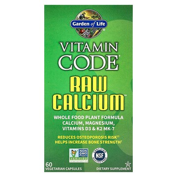 Garden of Life, Vitamin Code®，RAW CALCIUM™，60 粒素食膠囊