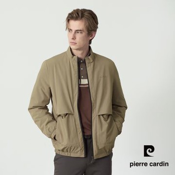 pierre cardin 皮爾卡登 休閒服飾 男款 印花立領鋪棉外套-橄綠色(5255763-48)
