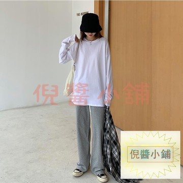 純棉女秋裝寬鬆內搭打底衫長袖秋季女裝上衣【倪醬小鋪】