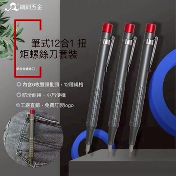 12合1扭力螺絲刀套裝 筆式工具螺絲刀 輕巧便攜小禮物 磁性螺絲刀 拆錶 手機維修工具 電腦維修工具