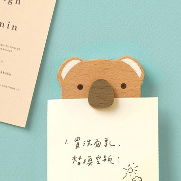 絕版出清 / 原木動物造型【磁鐵留言夾-無尾熊】