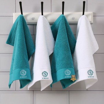 4條裝 酒店小毛巾純棉方巾家用全棉四方洗臉巾柔軟吸水毛巾正方形