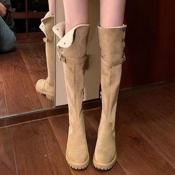 免運公司貨 過膝羊羔雪地兩穿2023長筒新款靴女長靴長筒靴高筒保暖高筒靴加厚 開立發票 快速出貨