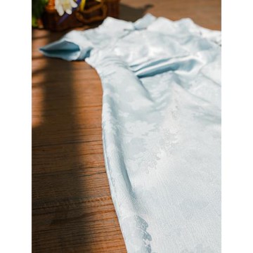 蘇城日記藍色新中式女夏季薄改良旗袍2026新款顯瘦修身連衣裙氣質