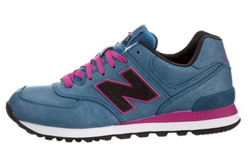 WMNS NEW BALANCE 574 SERIES SNEAKERS BLUE ROSE RED