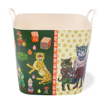 日本stacksto - 日本 Stacksto X Nathalie Lete 聯名收納籃-貓咪 (33.5*33.5*34.6cm)