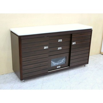 【歐風別館】皇家五尺石面胡桃餐櫃【基隆至台中免運費】