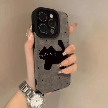 適用蘋果16手機殼新款iphone16promax秋冬翻毛皮質15plus女小眾高級感14可愛13防摔12貓咪11保護套俊