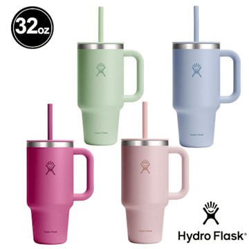 Hydro Flask 官方旗艦 32oz/946ml 吸管 冰霸杯 隨手杯 蘆薈綠 海波藍 珊瑚礁紅 櫻花粉