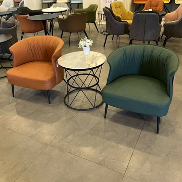 沙發椅 北歐休閑皮藝客廳陽臺懶人沙發椅網紅辦公單人接待會客區沙發茶幾