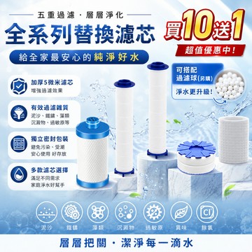 【買10送1】蓮蓬頭濾心 水龍頭濾芯 除氯 過濾 增壓 蓮蓬頭 濾心棉 濾芯棉 PP過濾棉 花灑濾心 洗臉台 廚房水龍頭