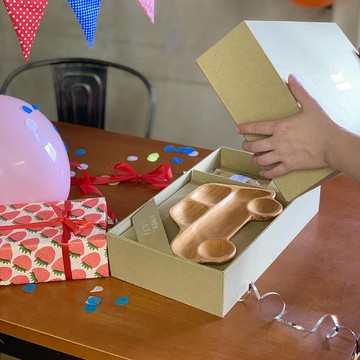 【SPICE】兒童天然木餐具禮盒(餐盤/ 馬克杯/ 叉子&湯匙)汽車