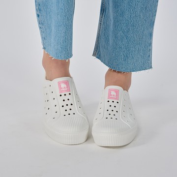 moz瑞典 駝鹿 洞洞餅乾水鞋 (白/粉標)  舒適厚底 防潑水+全防水