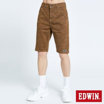 EDWIN 男裝 加大碼 JERSEYS 超涼感迷彩丹寧迦績短褲-灰卡其