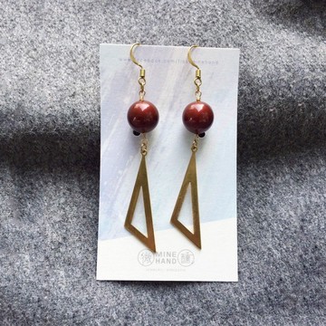 優雅轉身::酒紅耳環可改夾式 - Earrings / 一對 / 黃銅耳環 / 復古時尚 / 生日禮物 / 耳環客製設計