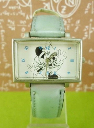【震撼精品百貨】米奇/米妮_Micky Mouse~造型手錶-米妮哈囉圖案-粉藍色