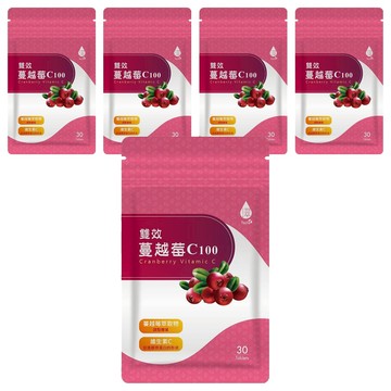 Tsuie 日濢 雙效蔓越莓 C100  750mg  30顆  5包