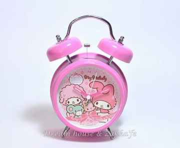 日本三麗鷗 My Melody 附燈打鈴鬧鐘《 日本限定 》★ 無聲/靜音/連續機芯 ★