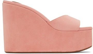 ALAÏA 粉色 Platform Wedge 凉鞋