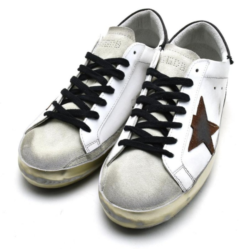 ゴールデングース スニーカー スーパースター レザー ダメージ加工 ホワイト チェスナット DELUXE BRAND SUPER-STAR  CLASSIC メンズ GOLDEN GOOSE | LINEブランドカタログ