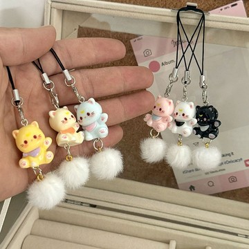 🔥現貨24H秒出🔥招手貓咪鑰匙圈 樹脂吊飾 可愛貓咪掛件 包包 AirPods 裝飾