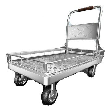 貨物手推車 YIWA伊瓦 推車 手推車 拉車 搬運車 特厚鋼板 載重900kg（圍欄款110*65cm 6寸烽火靜音輪）