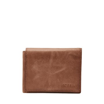 【FOSSIL】限時9折↘Derrick 真皮三折皮夾-咖啡色 ML3700200