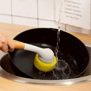 【Taste Plus】悅味創意 廚房兩用刷 清潔刷 海綿刷 可替換刷頭